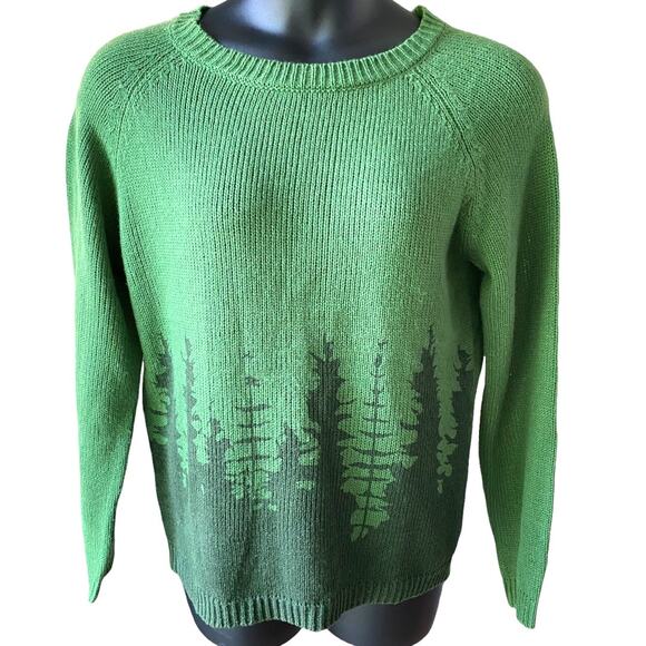 Green forest knit long sleeve sweater casual size large gorpcore mountain - Picture 2 of 6